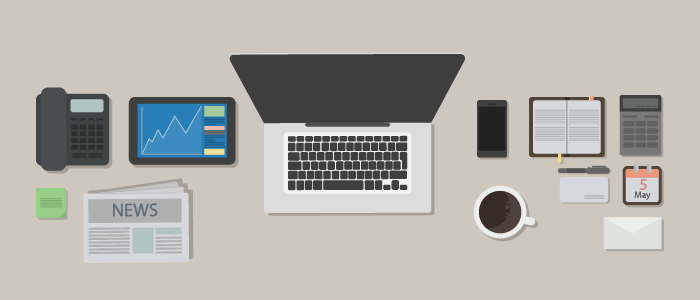 Illustration of a neat and tidy desk