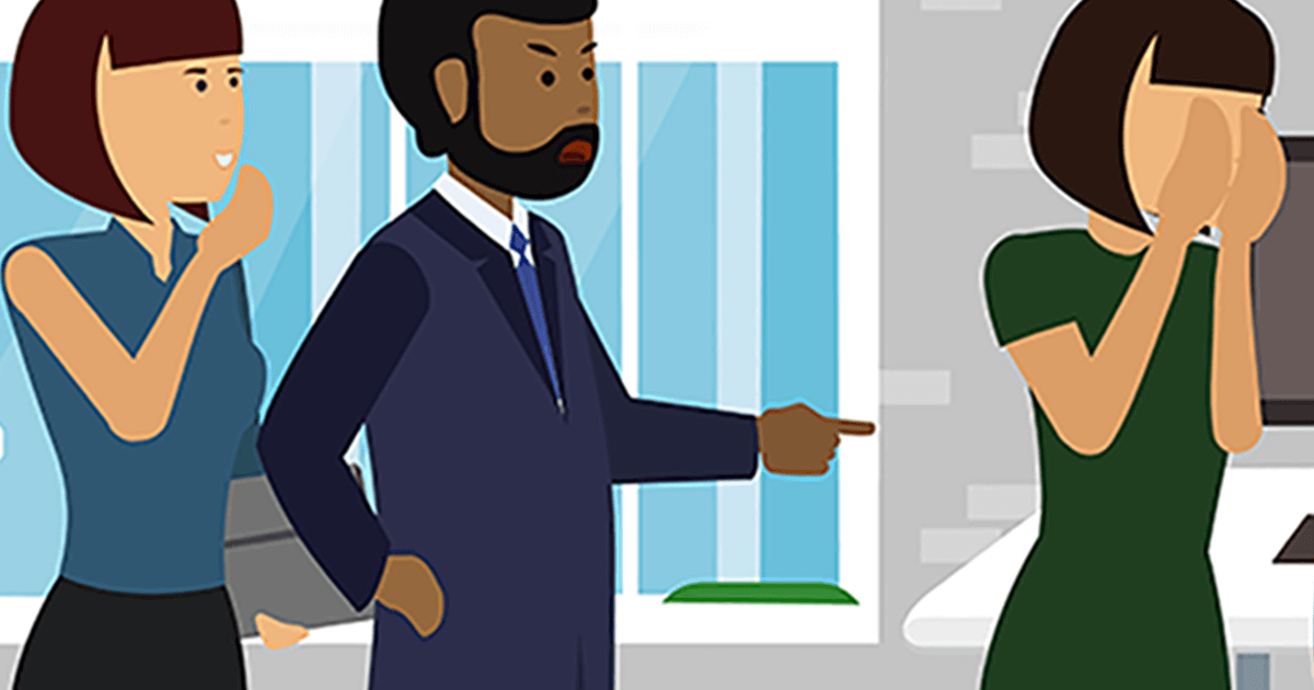 Illustration of man harassing a women in the workplace