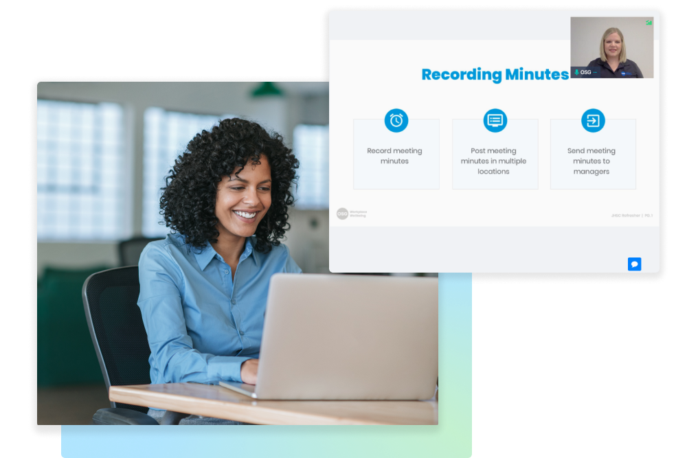 Person sitting in front of laptop engaging in a distance learning course